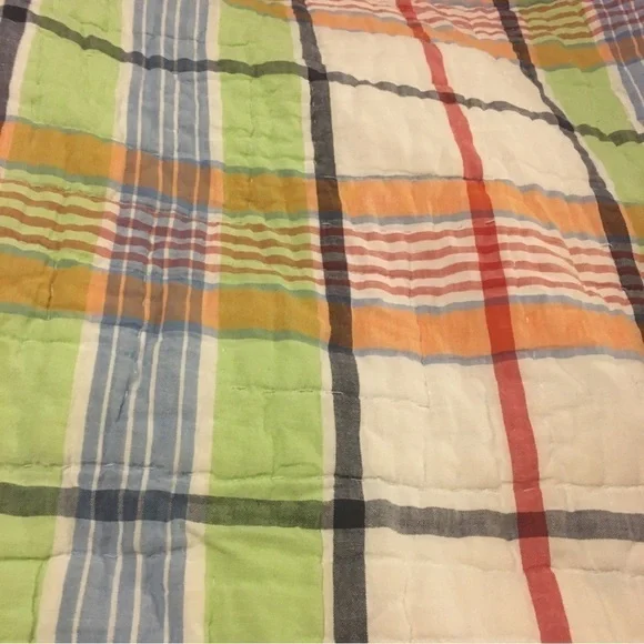 Pottery Barn Kids Full size plaid Madras reversible comforter